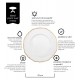 Sousplat 33cm Marselha Branco Com Bordas Douradas